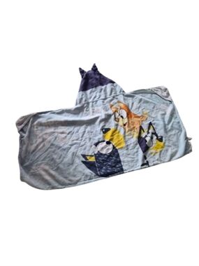 Bluey Towel Blue Hooded Animal Print Baby Towel Poncho